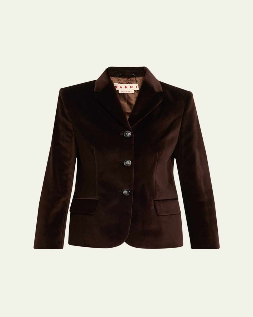 Cotton Velvet Single-Breasted Jacket